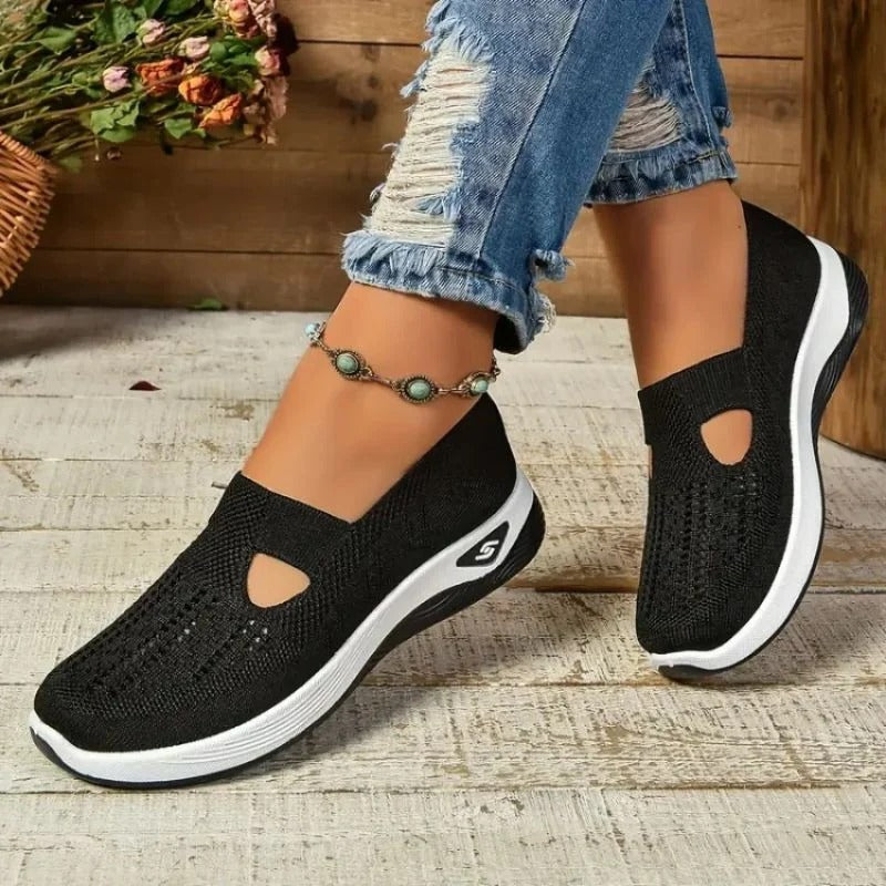 Breathable Women's Comfort Mesh Sneakers with Cushioned Sole