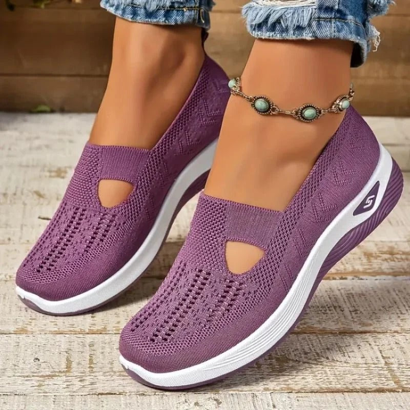 Breathable Women's Comfort Mesh Sneakers with Cushioned Sole