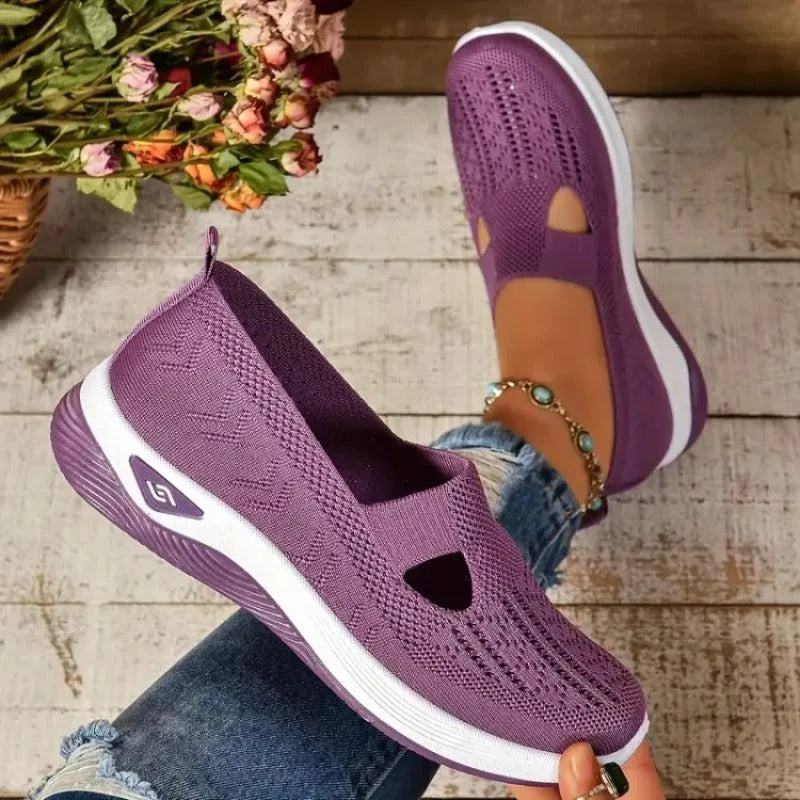 Breathable Women's Comfort Mesh Sneakers with Cushioned Sole