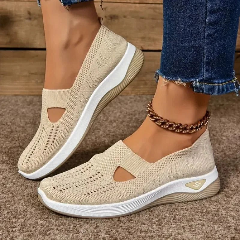 Breathable Women's Comfort Mesh Sneakers with Cushioned Sole