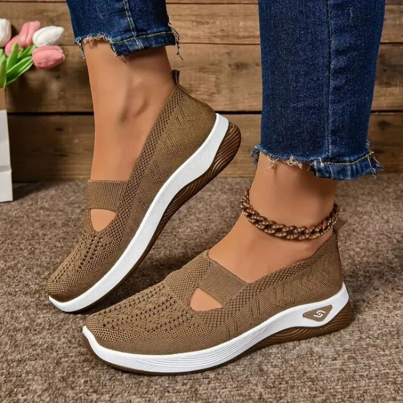 Breathable Women's Comfort Mesh Sneakers with Cushioned Sole