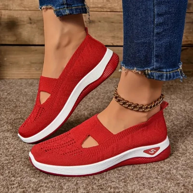 Breathable Women's Comfort Mesh Sneakers with Cushioned Sole