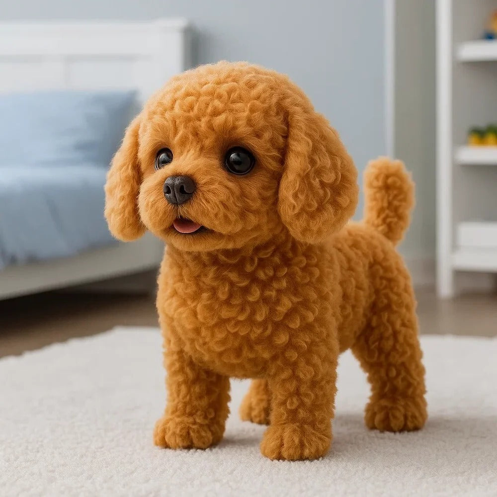 Interactive Realistic Plush Puppy Toy with Sounds and Movements