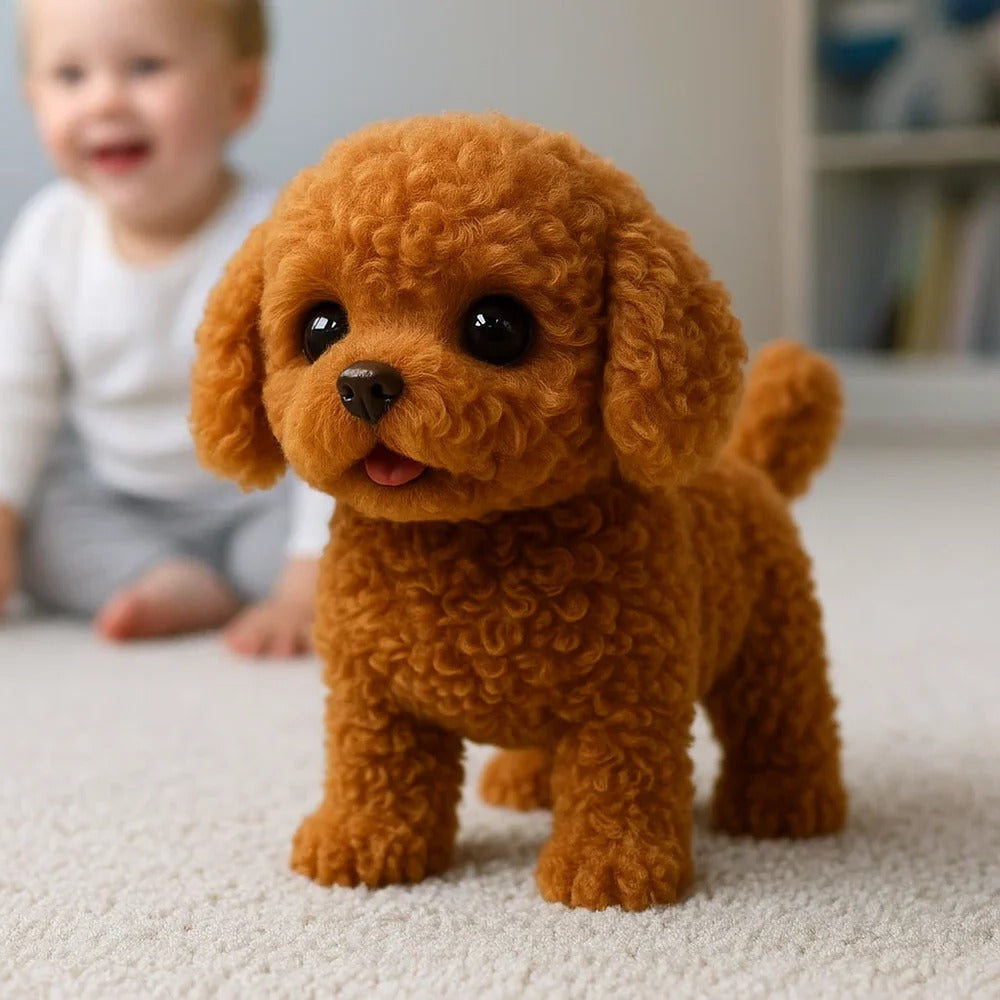 Interactive Realistic Plush Puppy Toy with Sounds and Movements