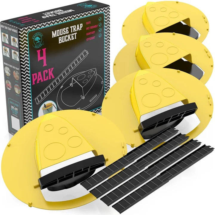 Auto-Reset Bucket Lid Mouse Trap System for Rodent Control