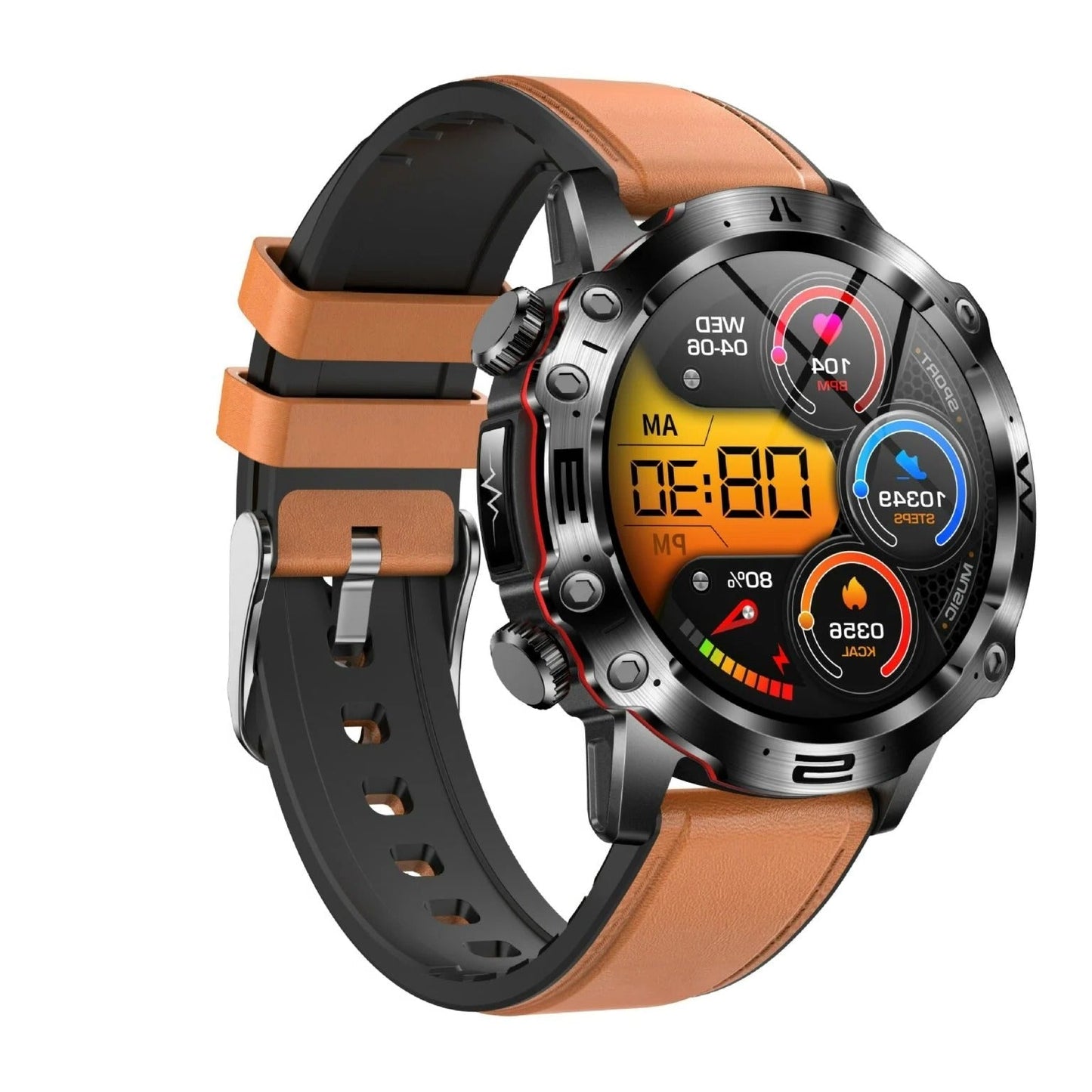 Multifunctional Wellness Smartwatch with Activity Tracking and Bluetooth Notifications