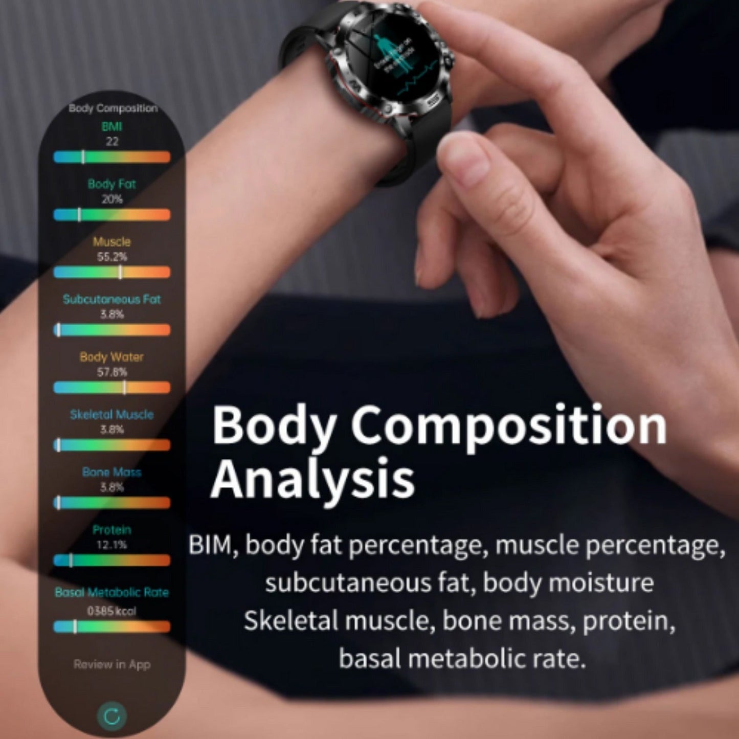 Multifunctional Wellness Smartwatch with Activity Tracking and Bluetooth Notifications