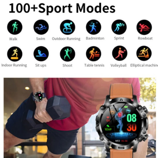 Multifunctional Wellness Smartwatch with Activity Tracking and Bluetooth Notifications