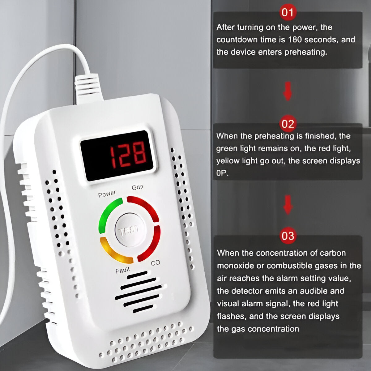 Plug-In Multi-Gas and Carbon Monoxide Detector