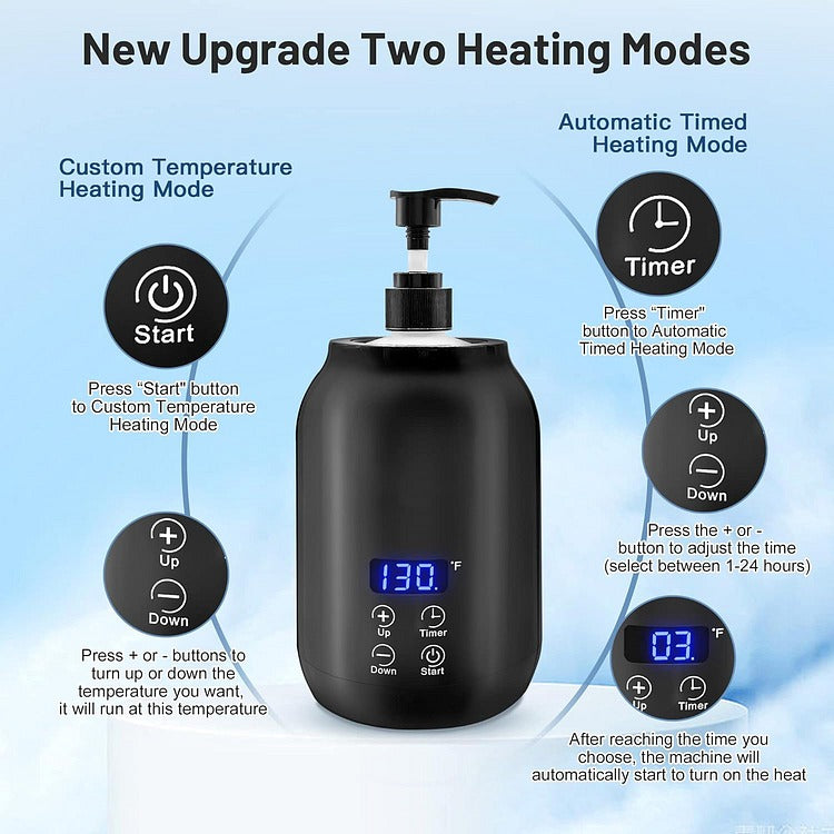 Adjustable Temperature Massage Oil Warmer with Digital Display