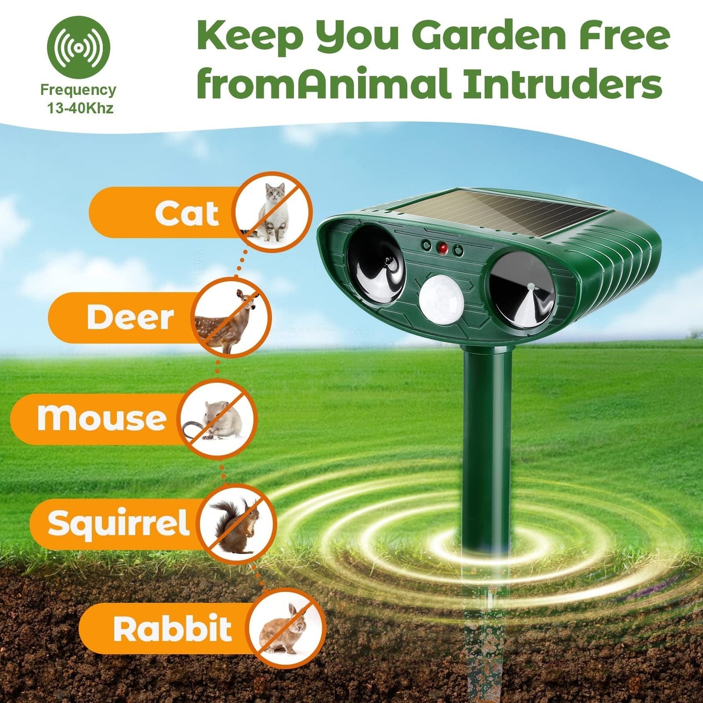Ultrasonic Solar-Powered Woodpecker Repellent