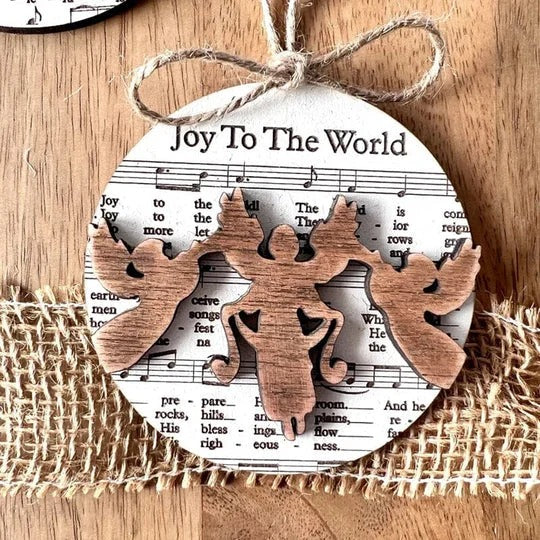Nativity Music Sheet Ornaments - Handcrafted Holiday Decor