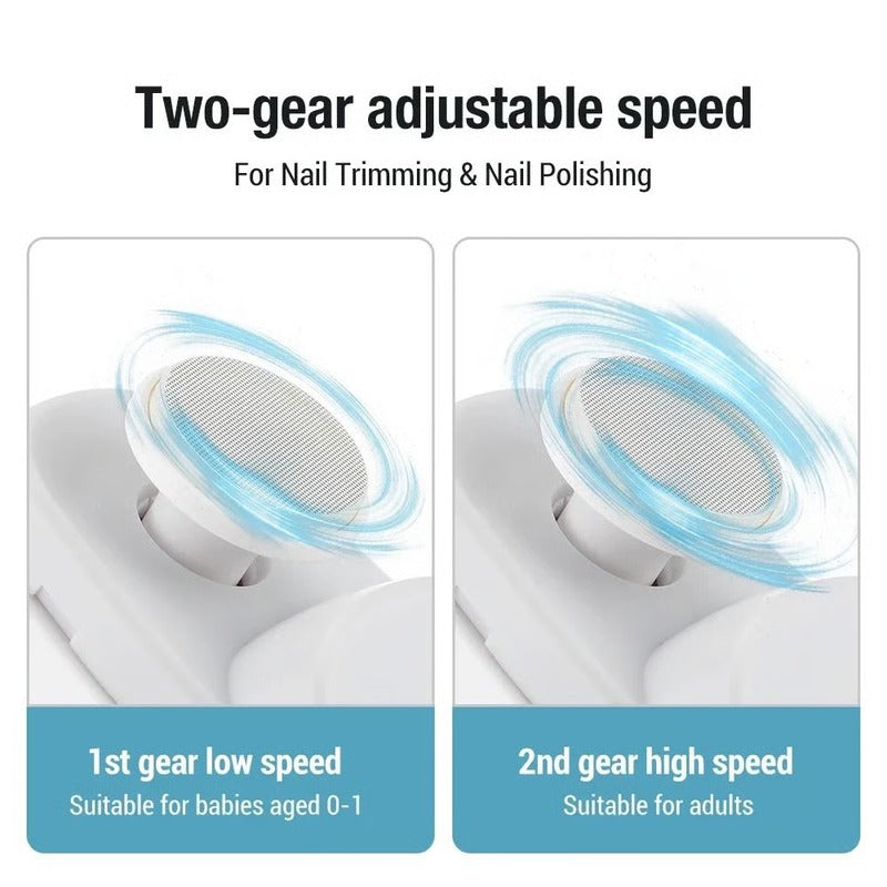 Rechargeable Low-Noise Electric Nail Trimmer with Grinding Head and LED Light