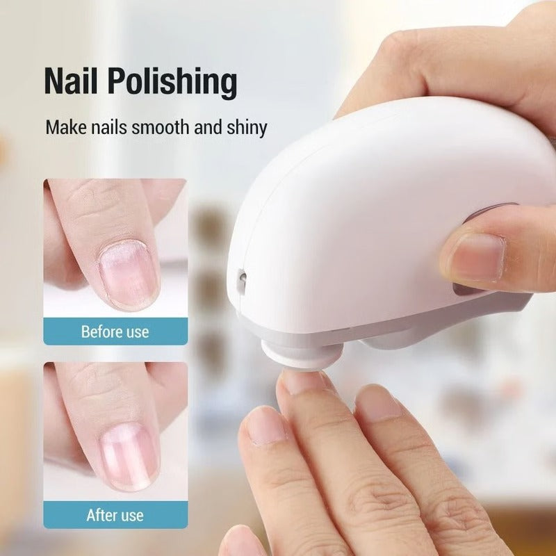 Rechargeable Low-Noise Electric Nail Trimmer with Grinding Head and LED Light