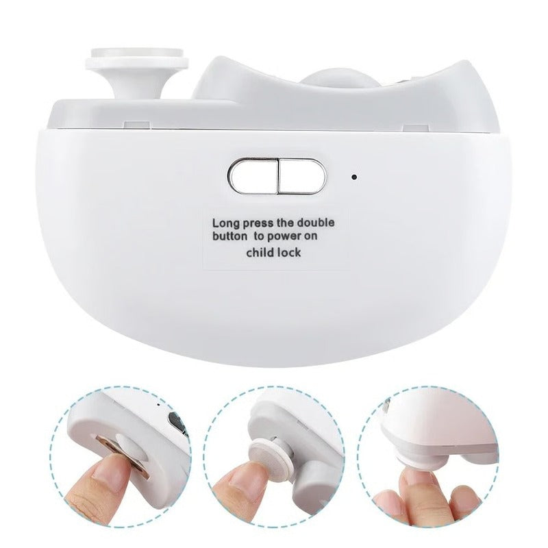 Rechargeable Low-Noise Electric Nail Trimmer with Grinding Head and LED Light