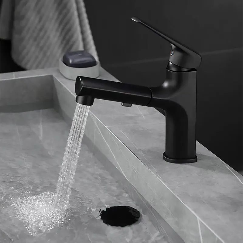 Pull-Out Single-Handle Bathtub Faucet with Swiveling Spout