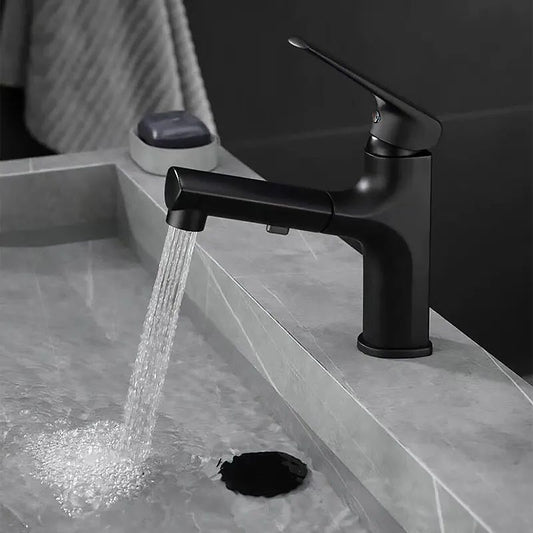 Pull-Out Single-Handle Bathtub Faucet with Swiveling Spout