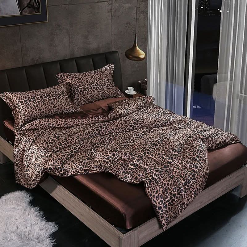 Silk Satin Duvet Cover Set with Pillowcases and Bed Sheet
