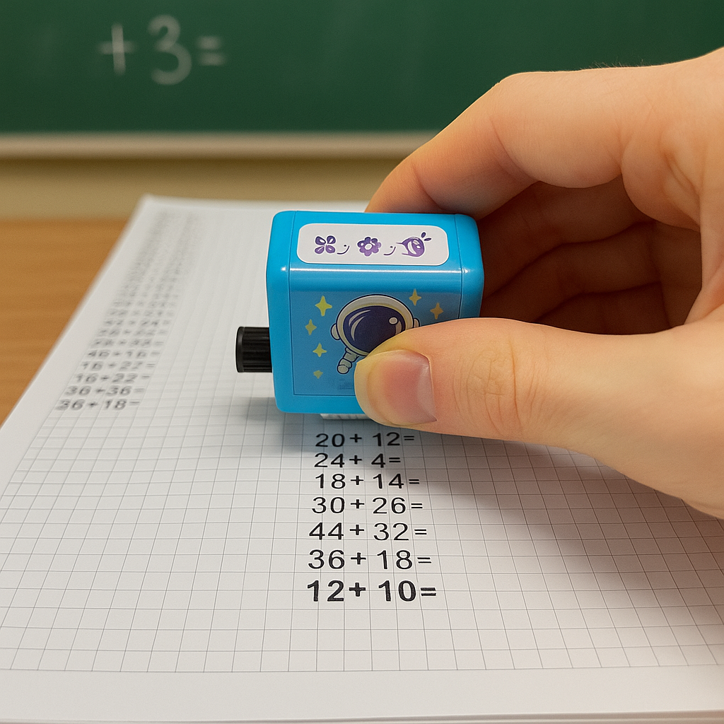 Math Practice Roller Toy for Kids - Durable Rubber Learning Tool