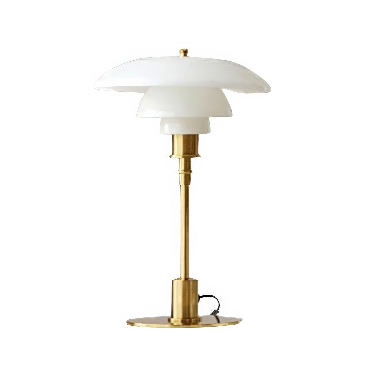Dimmable Curved Shade Table Lamp with E27 Base