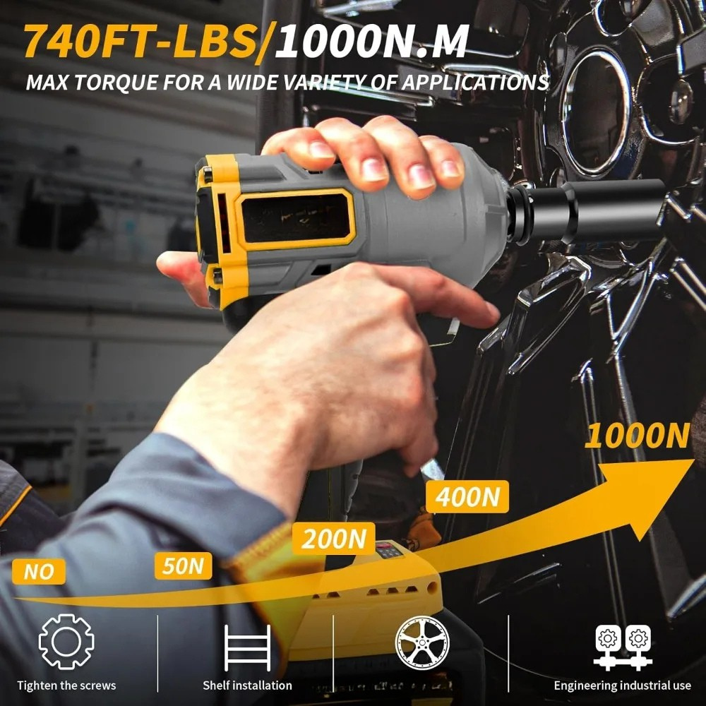 Cordless High Torque Brushless Impact Wrench with LED Light