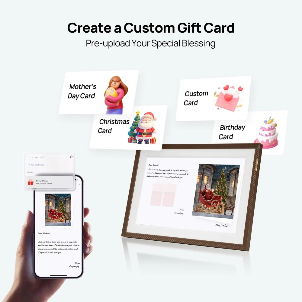 WiFi Touch Screen Digital Photo Frame 10.1 Inch HD Display