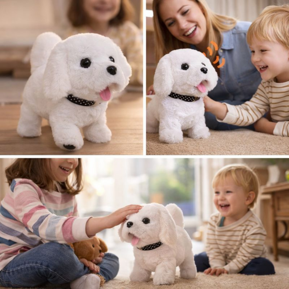 Interactive Plush Robot Dog Toy with Walking and Barking Sounds