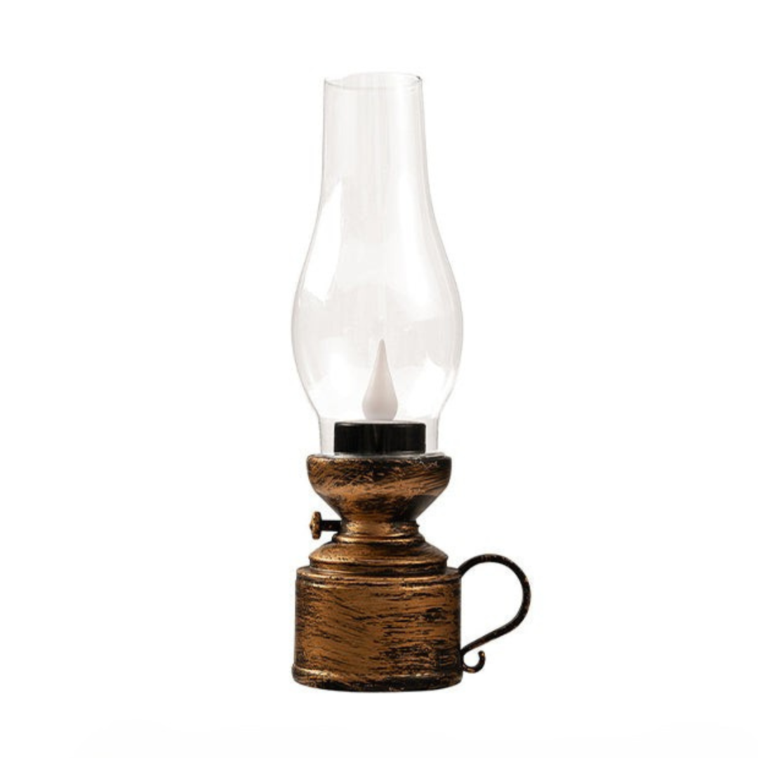LED Vintage Lantern Table Lamp with Flickering Effect