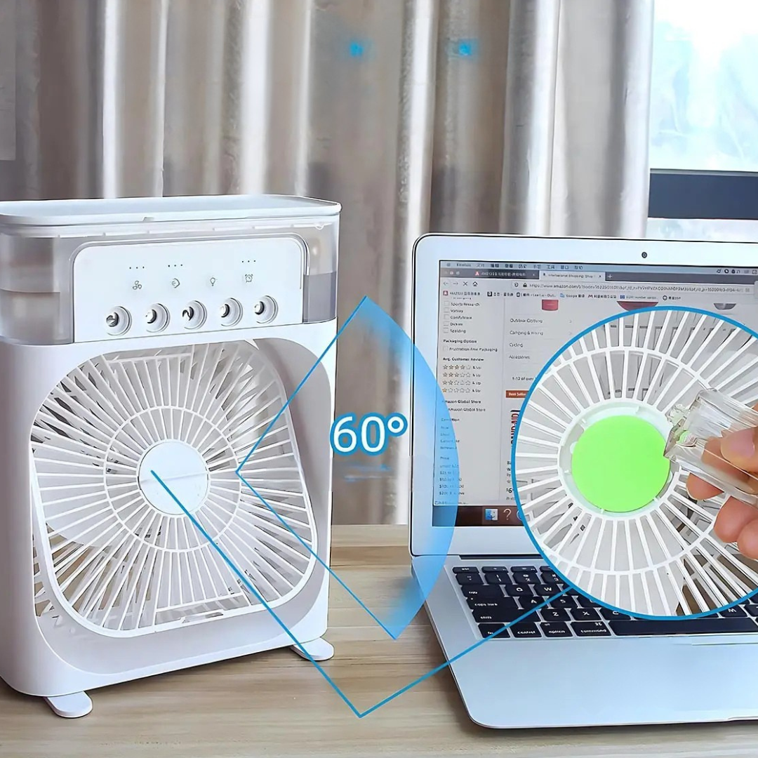 Portable 3-in-1 Air Cooler Fan with LED Night Light