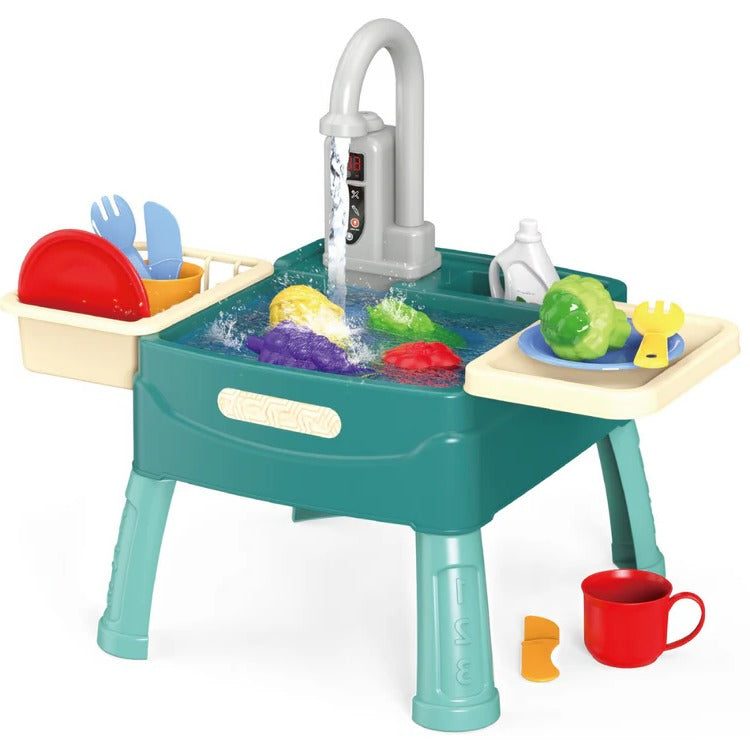 Children's Play Kitchen with Interactive Water Tap