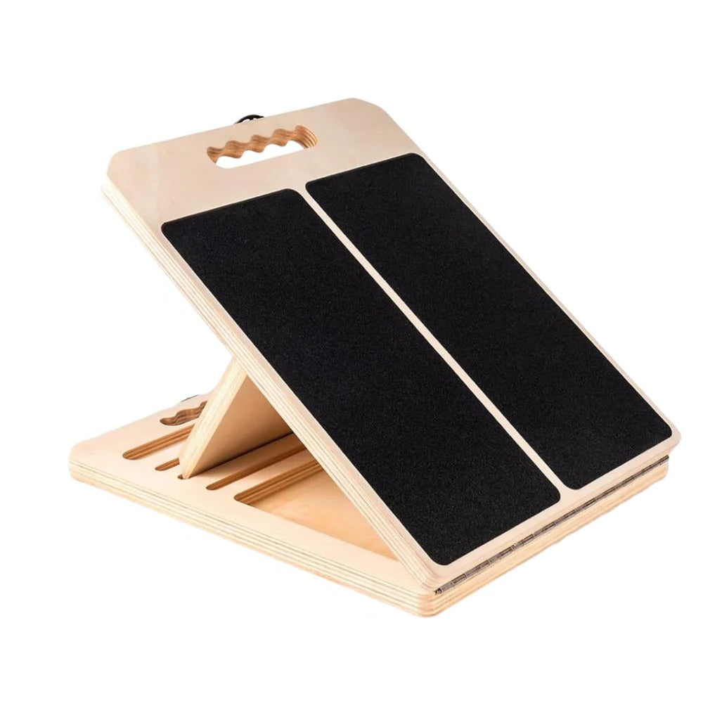 Adjustable Multi-Angle Wooden Slant Board for Stretching and Rehabilitation