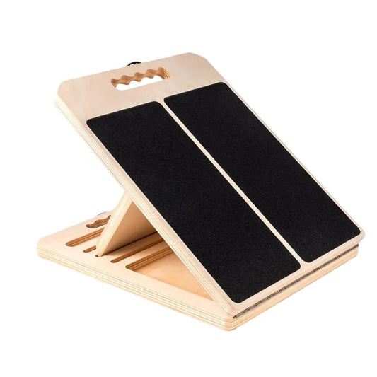 Adjustable Multi-Angle Wooden Slant Board for Stretching and Rehabilitation