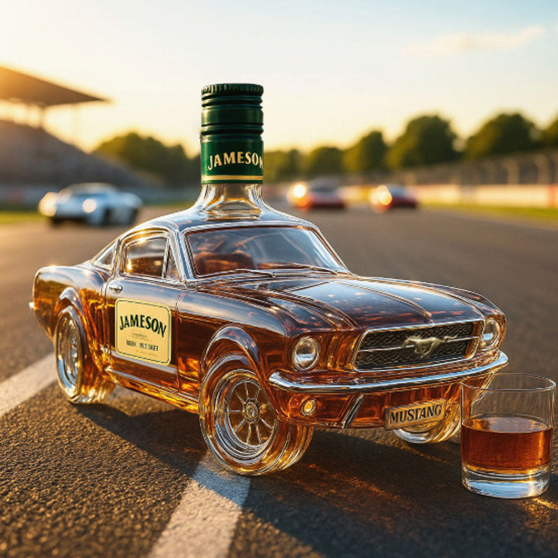 Mustang Car Shaped Glass Whiskey Decanter