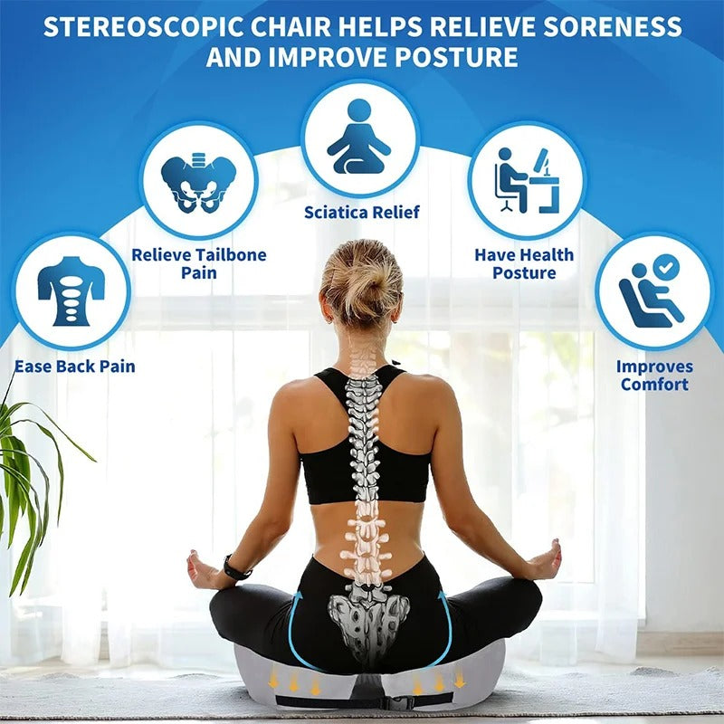 Ergonomic Adjustable Memory Foam Seat Cushion for Pressure Relief