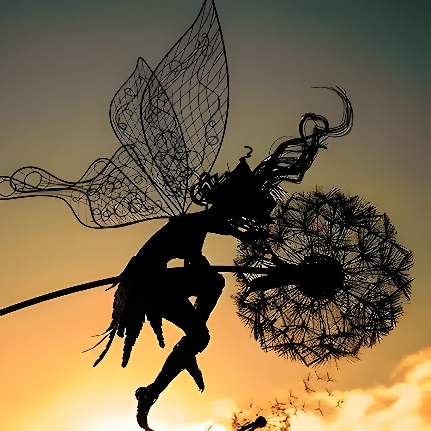 Laser-Cut Steel Fairy Garden Sculpture - Weather-Resistant Outdoor Decor