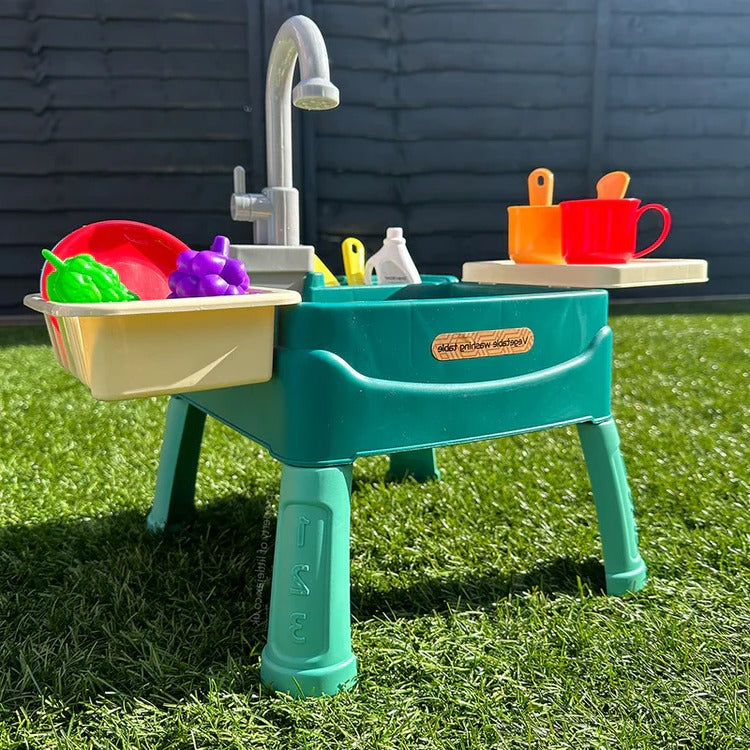 Children's Play Kitchen with Interactive Water Tap