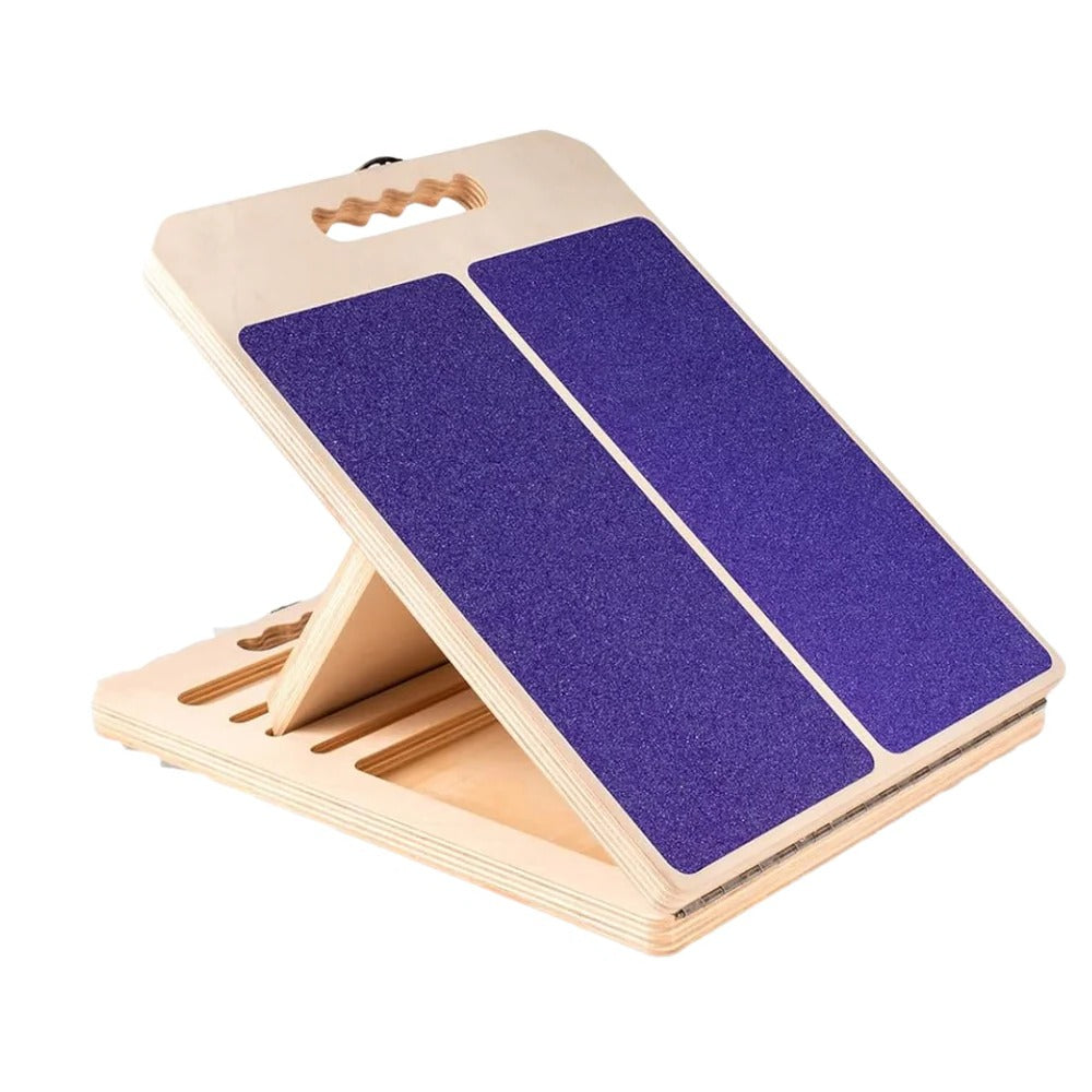 Adjustable Multi-Angle Wooden Slant Board for Stretching and Rehabilitation