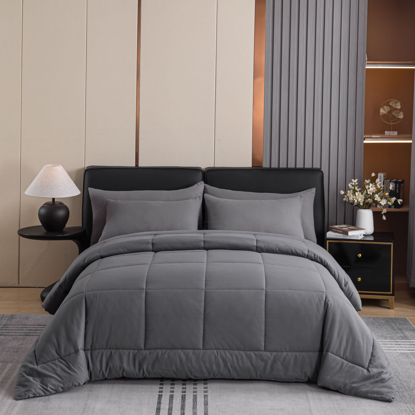 Luxurious 3-Piece Polyester Duvet Cover Set with Pillowcases