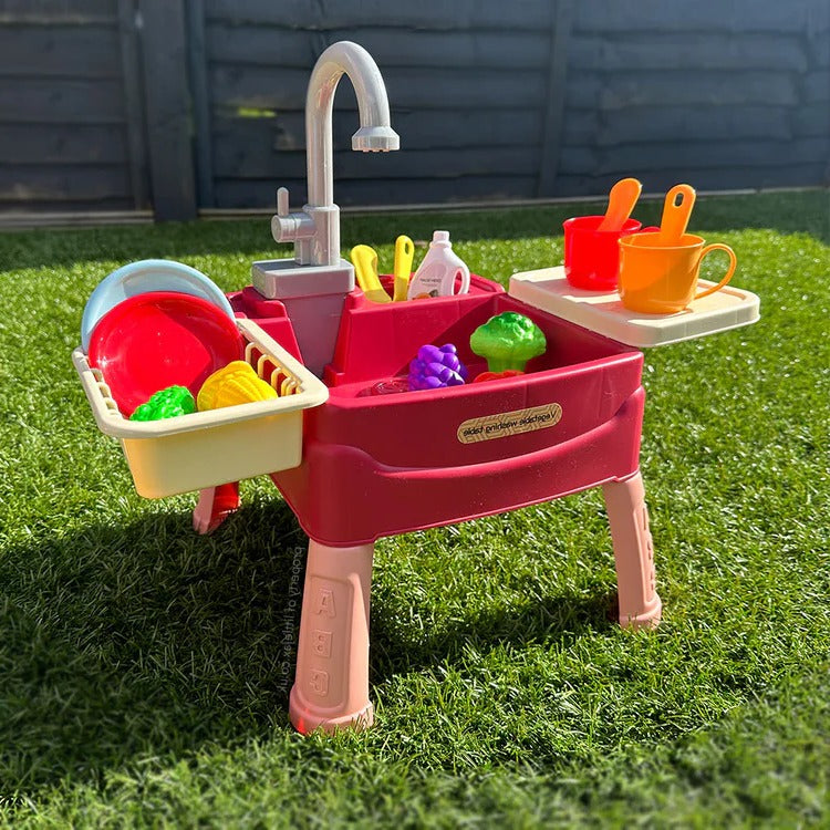 Children's Play Kitchen with Interactive Water Tap