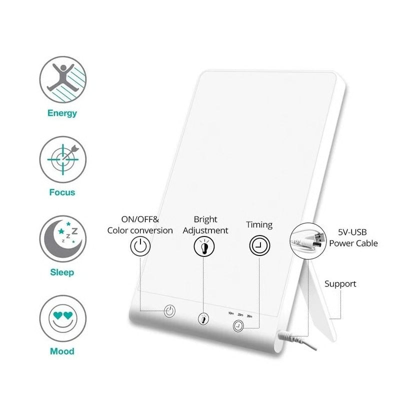 Adjustable USB Daylight Simulation Desk Lamp with Timer and Dual Color Temperature