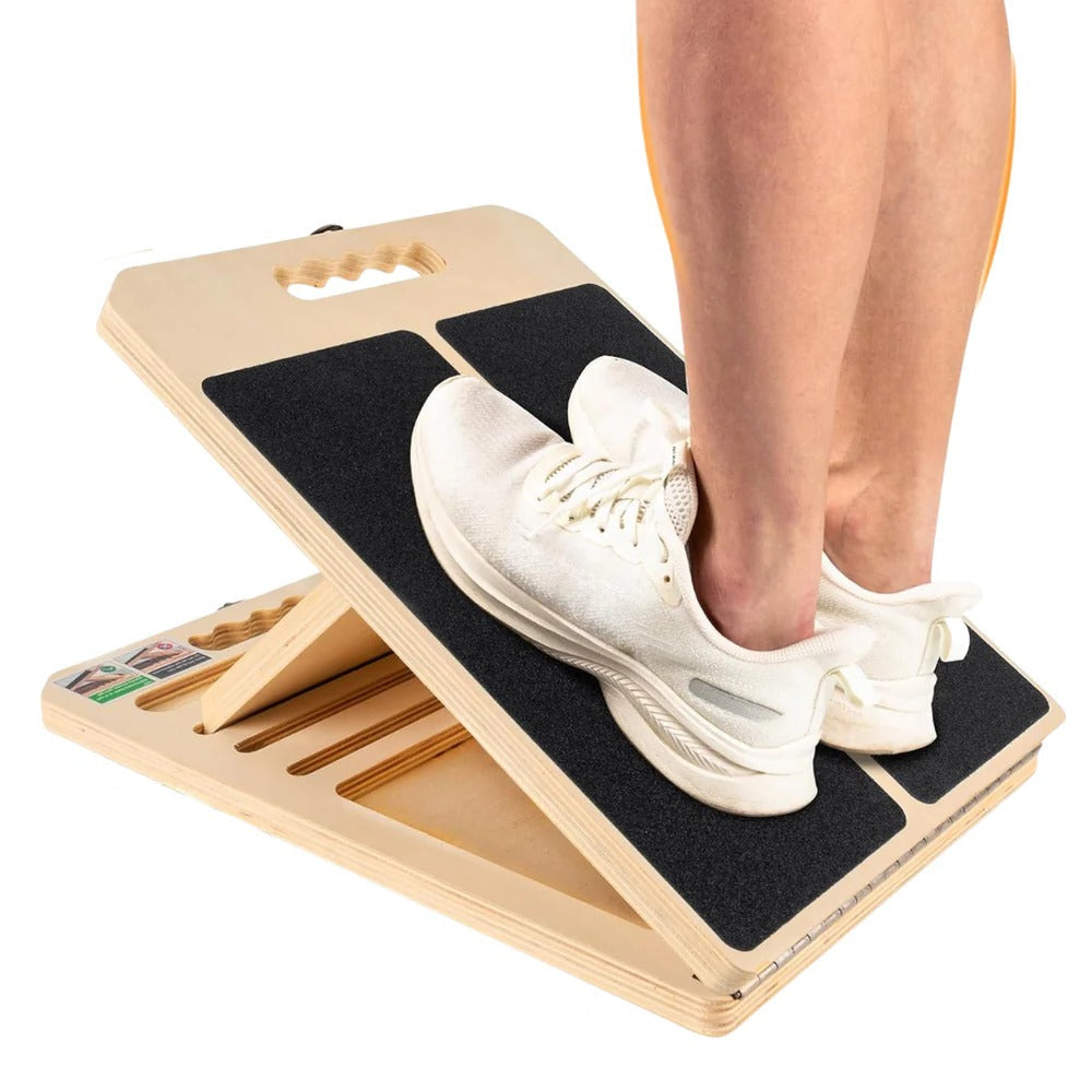 Adjustable Multi-Angle Wooden Slant Board for Stretching and Rehabilitation