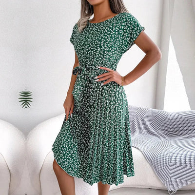 Anabelle - Floral Pleated Midi Dress