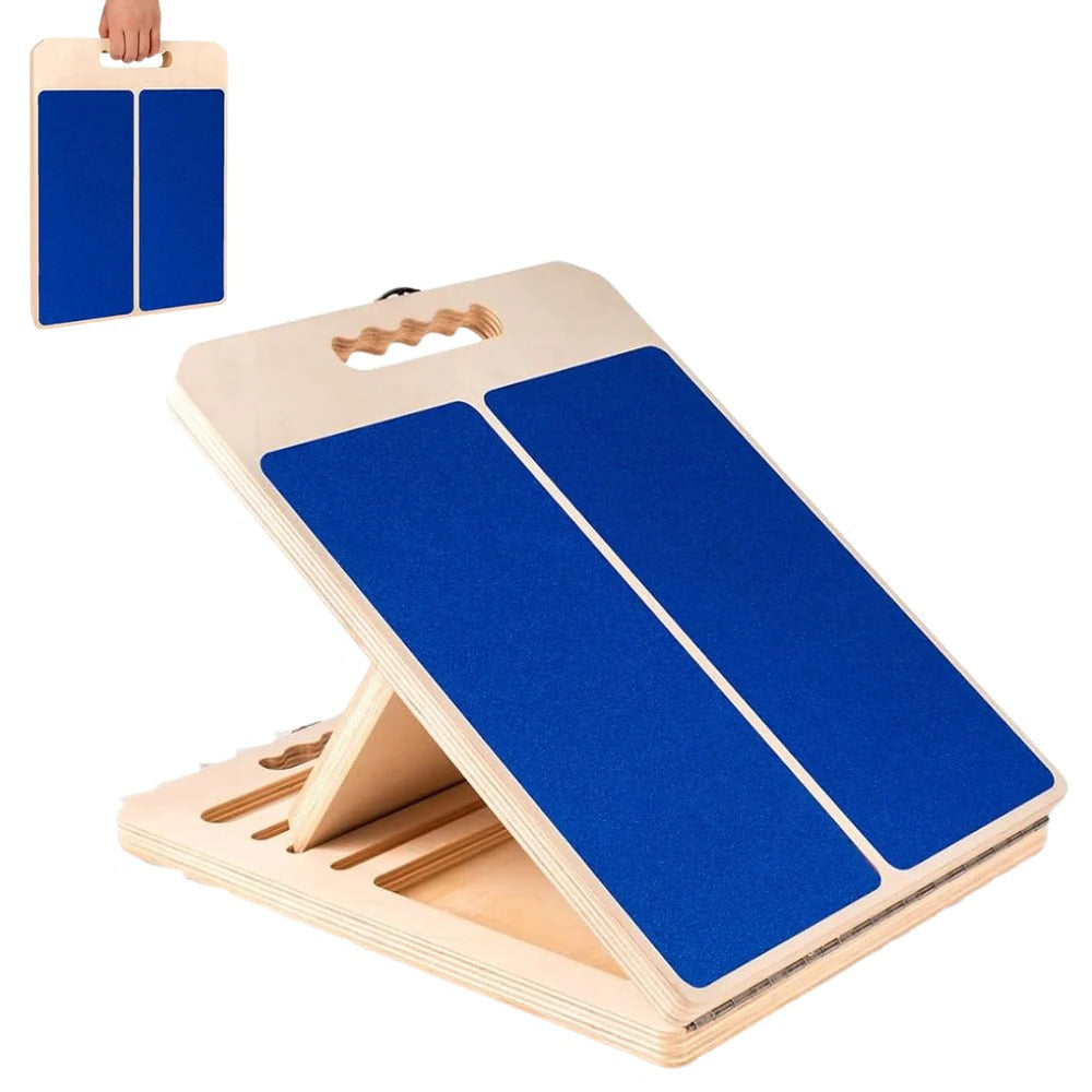 Adjustable Multi-Angle Wooden Slant Board for Stretching and Rehabilitation