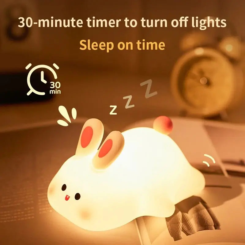 Soft LED Animal Night Light with Timer for Kids