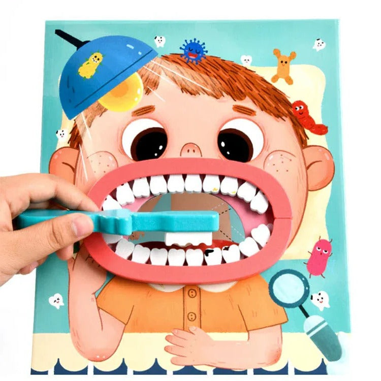 Children's Dentist Role-Play Kit with Pretend Dental Tools in Pink and Blue