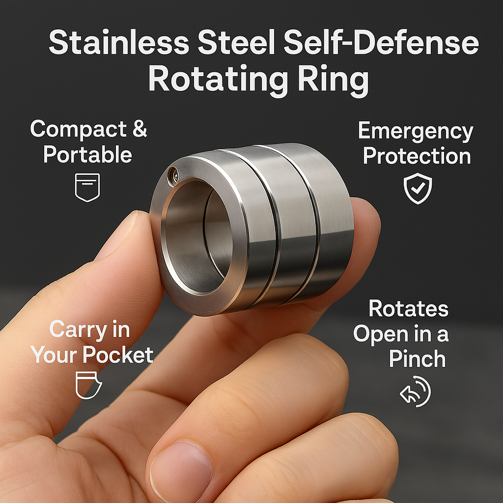Stainless Steel Foldable Self-Defense Ring