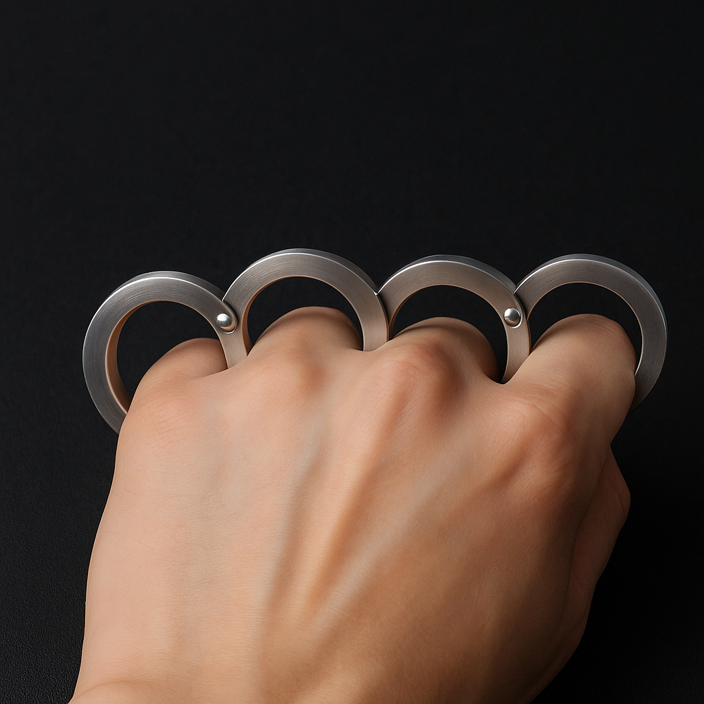 Stainless Steel Foldable Self-Defense Ring