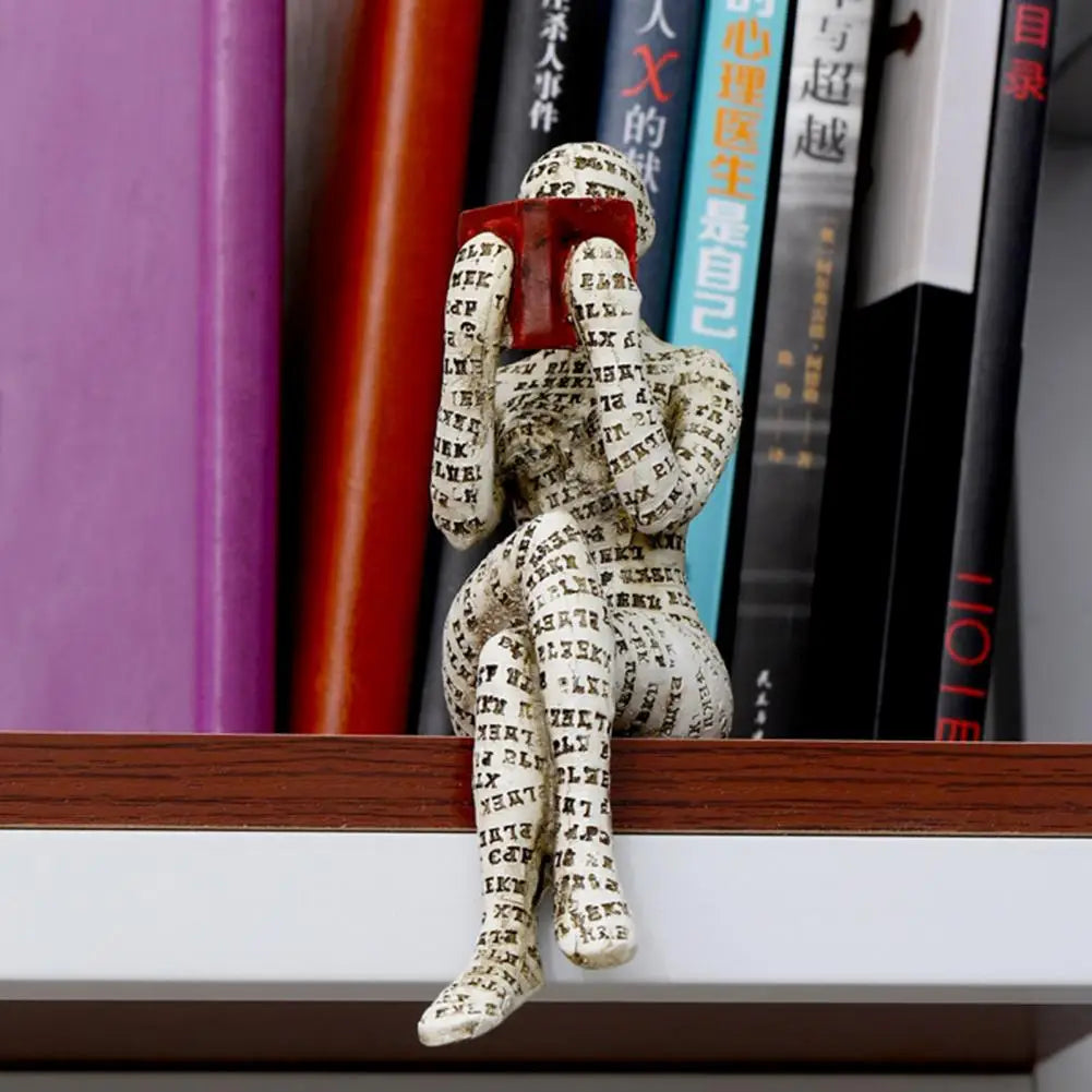 Sitting Reading Figure Decorative Accent for Book Lovers