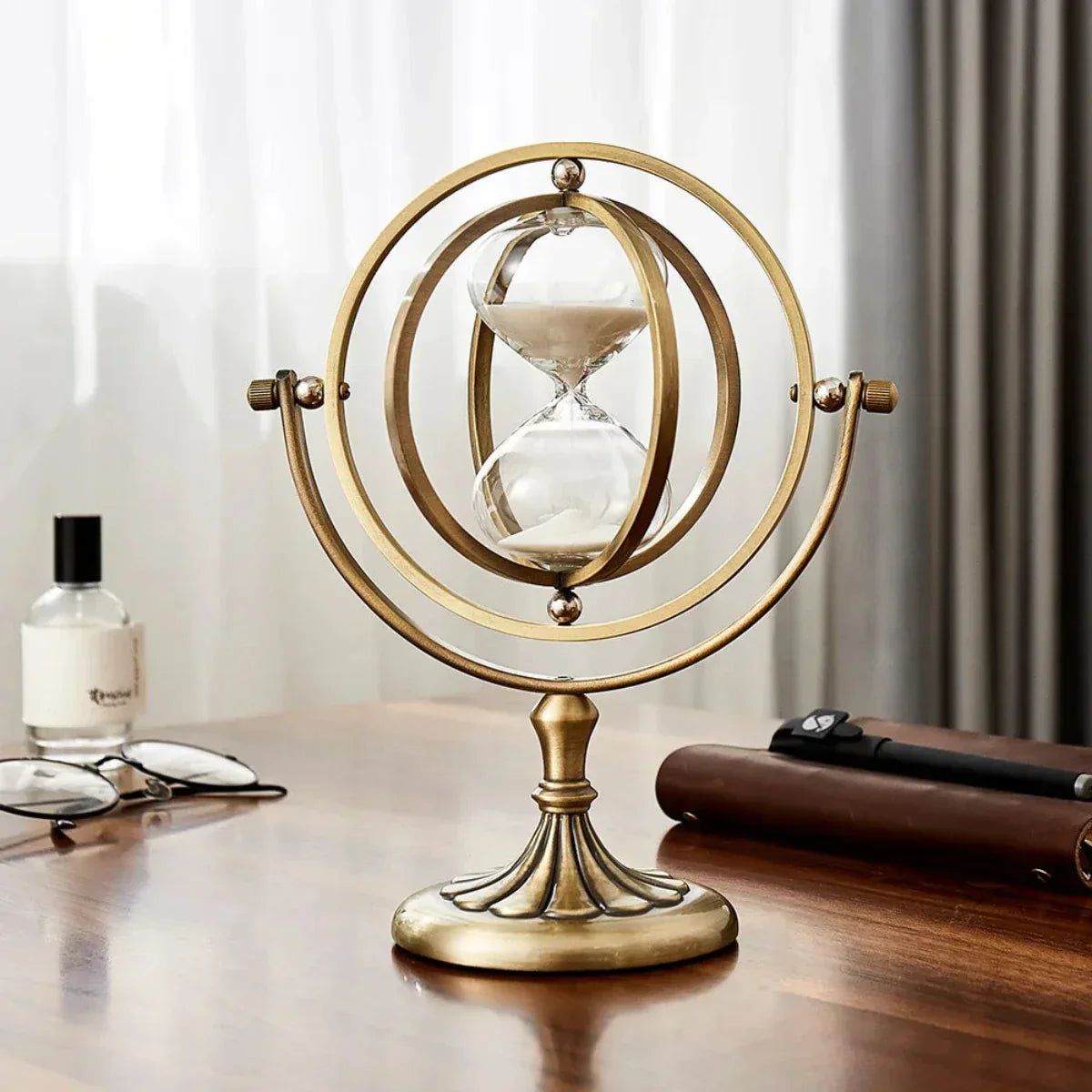 Minimalist Metal and Glass Sand Timer Stopper