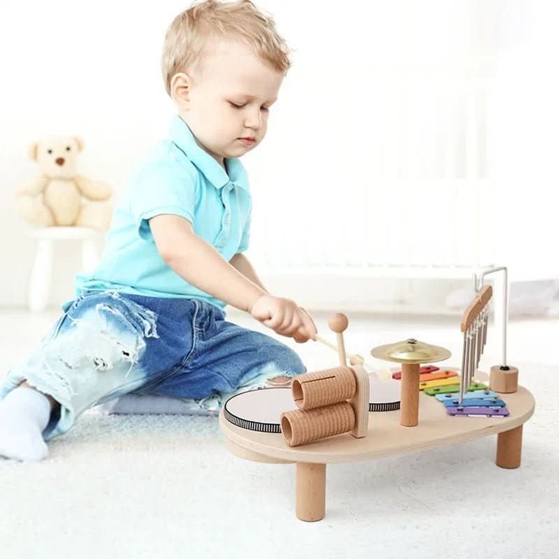 Musical Wooden Toy Set with Xylophone and Instruments for Babies 12 Months+